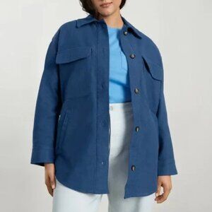Everlane Sail Blue Jacket Shacket Small NWT Oversized fit Pockets Utility